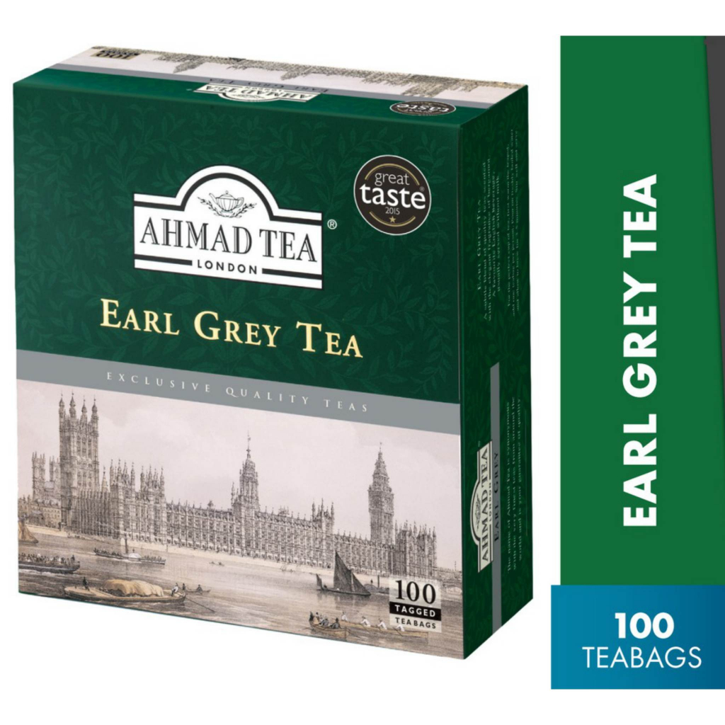 ชา Ahmad Tea Earl Grey (เอร์ล เกรย์) ขนาด 100 ซอง Halal Certified