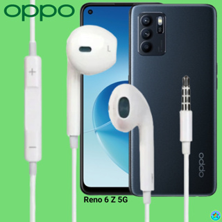 หูฟัง สมอลทอล์ค OPPO Aux 3.5 ออปโป้ รูปทรงสวมใส่สบาย เสียงดี เบสนุ่ม เล่น-เลื่อน-หยุดเพลง-ปรับระดับเสียง Reno 6 Z 5G