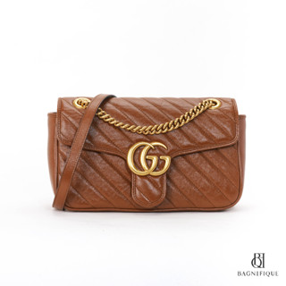 GUCCI MARMONT 26 BROWN CALF GHW