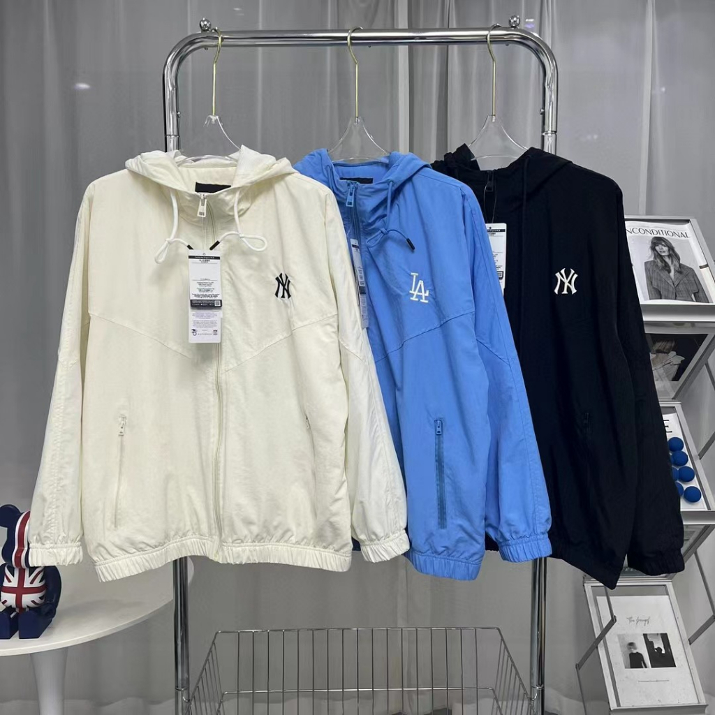 [Play]🔥MLB เสื้อคลุมแบบใหม่พร้อมหมวก แบรนด์ใหม่และของแท้ Unisex