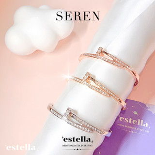 estella - กำไลข้อมือ รุ่น Seren กำไลตะปูสแตนเลสแท้ กำไล ผู้หญิง ประดับเพชรCZ กำไลเพชร เครื่องประดับแฟชั่น