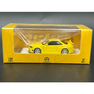 TimeMicro 1:64  NISSAN GTR34 Lemon yellow เปิดฝากระโปรงได้มีห้องเครื่องยนต์