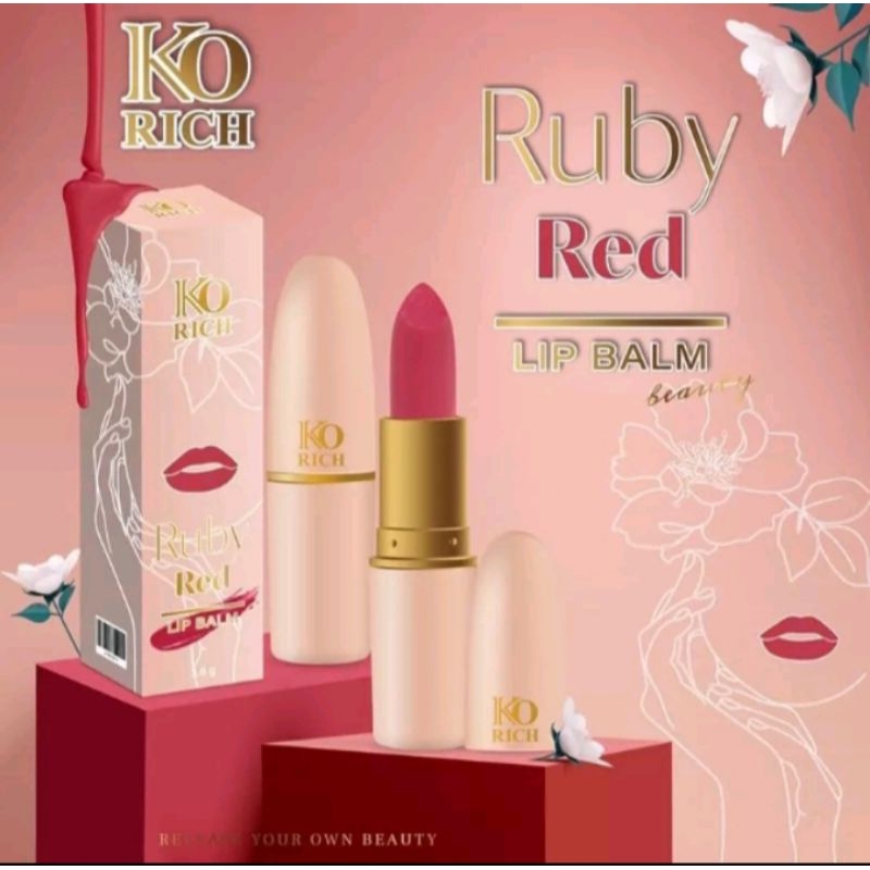 💗ลด50%หน้าไลฟ์💗ลิปรูบี้ KO RICH เคโอริช ลิปบาล์มเปลี่ยนสี ของแท้100%