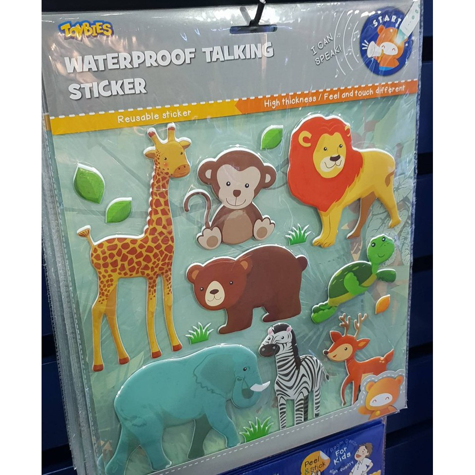 Toybies สติ๊กเกอร์กันน้ำ ลายสัตว์ซาฟารี