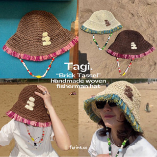 (PRE-ORDER) Tagi. “Brick Tassel” handmade woven fisherman hat