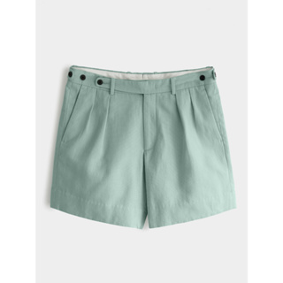 [JBB*] MINT GREEN NYLON TWO-TUCK SHORTS  เจบีบี กางเกงขาสั้น ผ้าไนลอน กางเกงขาสั้นสองจีบ กางเกงขาสั้นผู้ชาย สีเขียวมิ้น