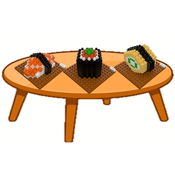 MICROBRIK : ตัวต่อ 3 มิติ รูปซูชิ (เซ็ท 3 ชิ้น) ราคาพิเศษ 359 บาท LD-399 - 400