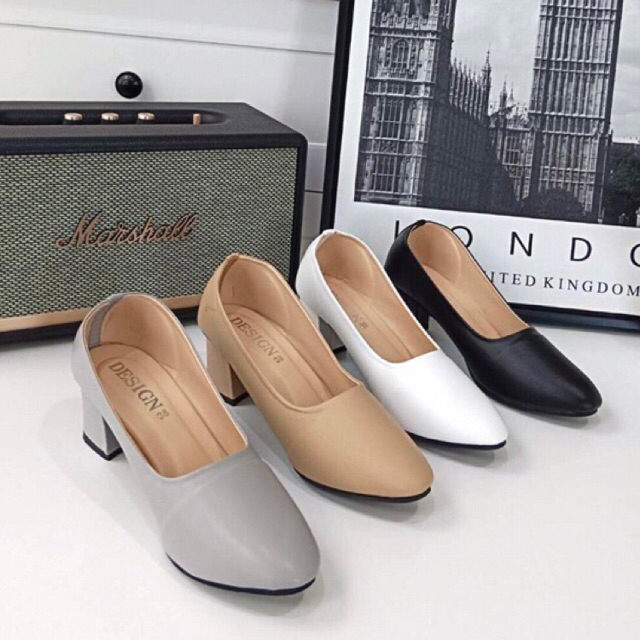 รองเท้าคัทชู ผู้หญิง สูง 2นิ้ว รองเท้าใส่ทำงาน LT Design Brand หนังนิ่มใส่สบายเท้า (แนะนำบวกเพิ่ม 1ไ