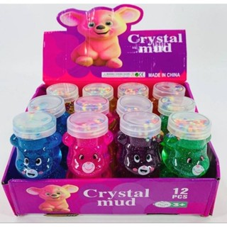 สไลม์หมีแคร์แบร์ สไลม์โฟม ใสกากเพชรแบบมีโฟม (ขายยกกล่องมี12ชิ้น)​