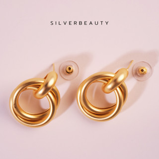 โค้ด SILV45 ลด45.-  Silver beauty ต่างหูเกลี้ยววงกลมแฟชั่นE02003