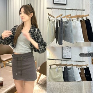 LADY_JEANS#616(ใส่โค้ดMIDYWA60 ลด15%)กระโปรงสั้น เบสิคลุค เอวสูง ผู้หญิง พร้อมส่ง