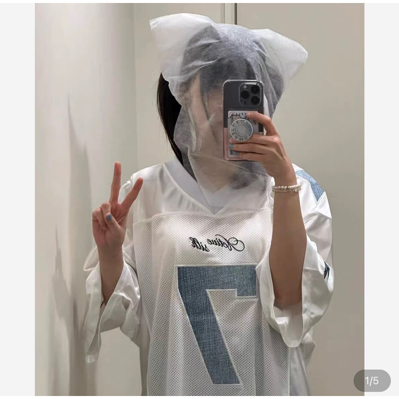 ⚽️ i4p studio oversized football tshirt | เสื้อบอลสีขาวโอเวอร์ไซส์ ไม่เคยใส่(มีป้าย)