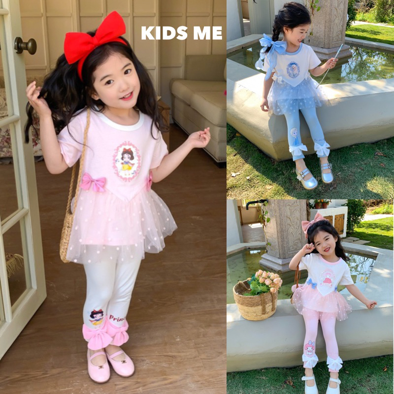 พร้อมส่งในไทย🇹🇭 ชุดเซ็ตเด็ก ชุดเจ้าหญิง มายเม ขายาว  ป้าย KIDS ME