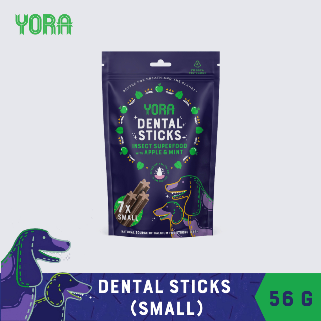 YORA Dog Dental Sticks Small with Apple & Mint 56g โยรา ขนมขัดฟัน สำหรับสุนัขสายพันธุ์เล็ก