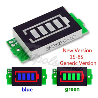 ไฟแสดงระดับแบต 1S - 8S วัดแบตลำโพงdiy ไฟสถานะแบต ไฟแสดงสถานะแบต ตัววัดโวลท์12 แบต ไฟแสดงแบตเตอรี่3-34v