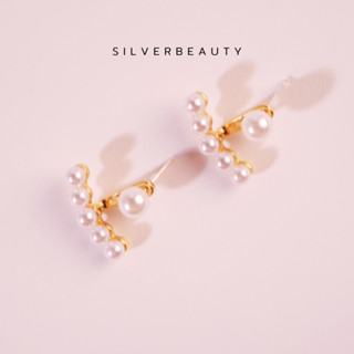 โค้ด SILV45 ลด45.-  Silver beautyต่างหูมุกหกเม็ดแฟชั่นE05303