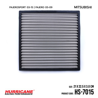 กรองอากาศสแตนเลส &amp; ผ้าแดง HURRICANE PajeroSport 03-15 | Pajero 05-09 HS-7015