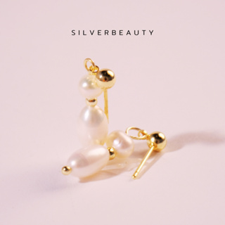 โค้ด SILV45 ลด45.-  Silver beautyต่างหูมุกขาวห้อยเรียงย้อยE08809