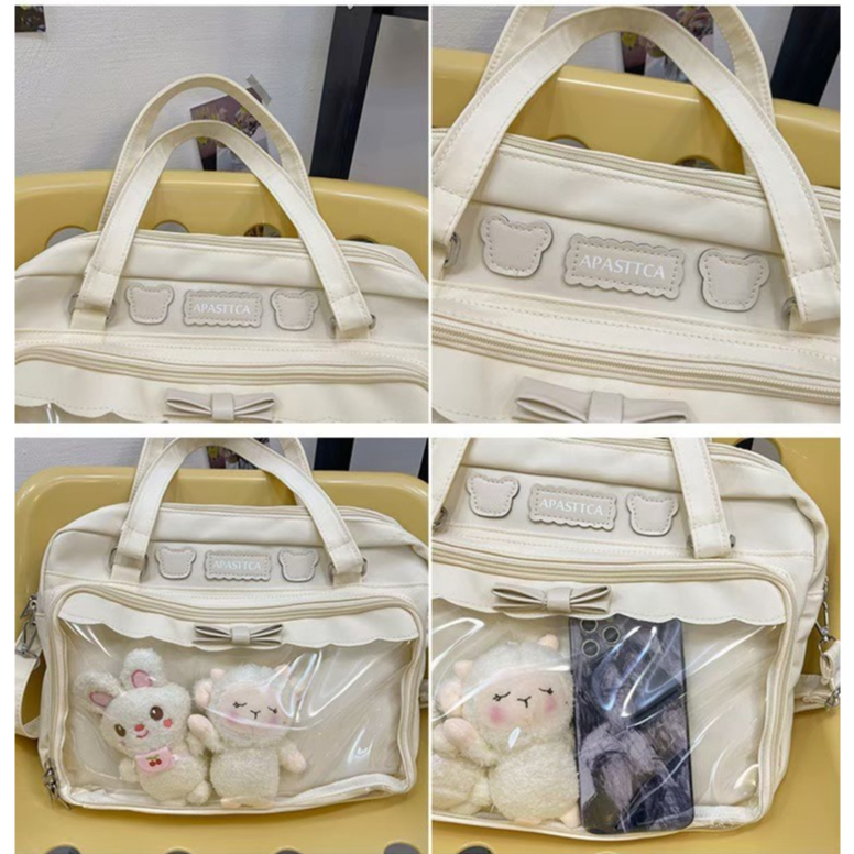 👜พร้อมส่ง🎀 Funtory กระเป๋า Ita Bag แต่งโบว์ สะพายข้าง กระเป๋าใส ใส่ตุ๊กตา บง แท่งไฟ กันน้ำ กันฝุ่น - รูปที่ 6