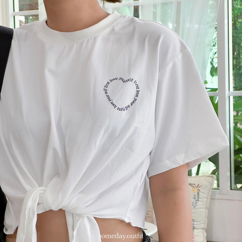 SOMEDAY : LYSF SHIRT | เสื้อยืดคอกลม ผูกเอว น่ารักมากก