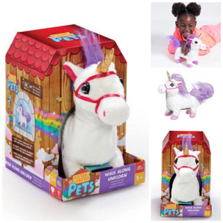 Pitter Patter Pets Walk Along Unicorn - White