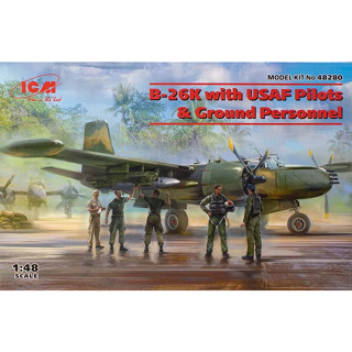 1/48 ฺB-26K Invader w/ UASF Pilot and Ground Crew in Vietnam war, ICM #48280 Plastic model kit