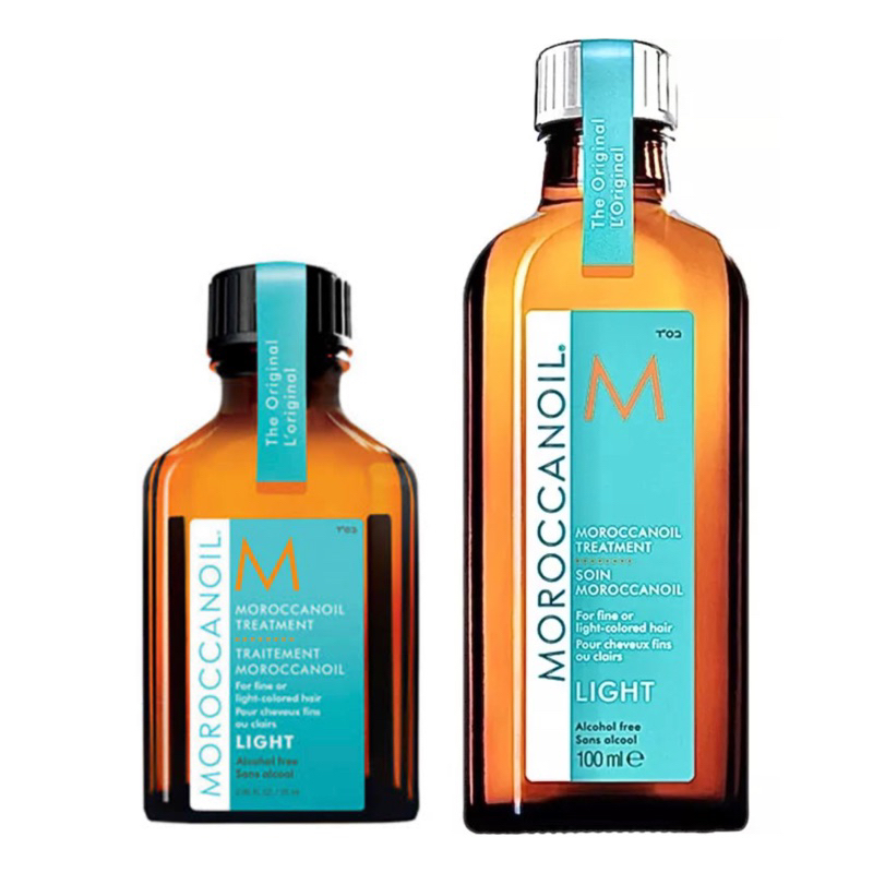 MOROCCANOIL TREATMENT LIGHT 25 100 125 ML. มีโค้ดส่วนลด ขนาดขวดจริง สำหรับผมเส้นเล็ก และ ผมทำสีอ่อน ของแท้ 100%