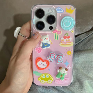 ✨สไตล์ใหม่✨ เคสไอโฟน 14 Pro Max  เคส for 11 12 13 Pro Max เคสพกพาสะดวก น่ารัก ตุ๊กตาสามมิติ iPhone 13 Case เคสกันกระแทก