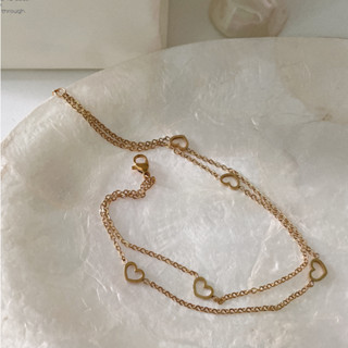 Hadesories Heart Layer Anklet สร้อยข้อเท้า 2 layer รูปหัวใจ