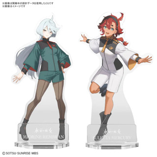 1065606 BANDAI SPIRITS GUNPLA PACKAGE ART ACRYLIC STAND MOBILE SUIT GUNDAM THE WITCH FROM MERCURY SET Suletta &amp; Miorine