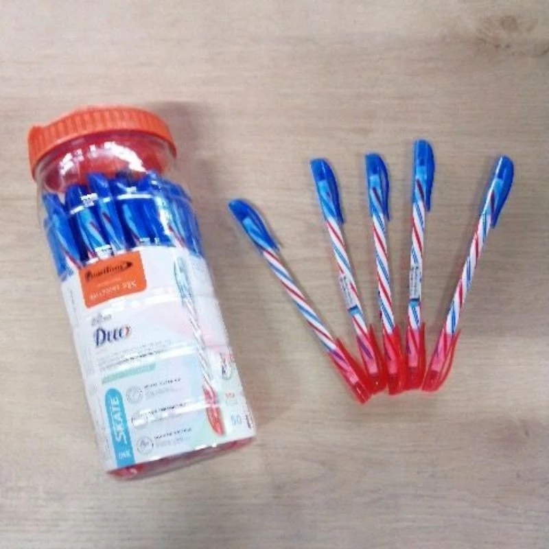 ปากกา QuanTum 222 DUO 2 หัว หมึกสีน้ำเงิน - สีแดง 0.5 มม. (1x50 ด้าม)