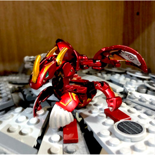 Bakugan Fusion Dragonoid Red Pyrus Sky Raiders ( Metallic Custom Painted )