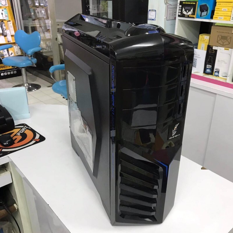 Case PC ATX (NP) Tsunami Monster X (Black/Blue) ✔️ สินค้ามือสอง ผ่านการใช้งานมาเเล้ว