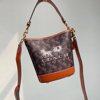 COACH CJ828 DAKOTA BUCKET BAG WITH HORSE AND CARRIAGE PRINT