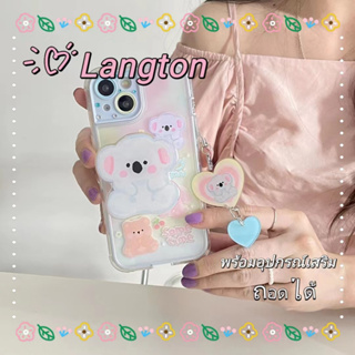 🌈Langton🌸 ขอบเต็ม ป้องกันการหล่น iphone 11 14 pro max พร้อมอุปกรณ์เสริม ถอดได้ โคอาล่า การ์ตูน case for iPhone 12 13