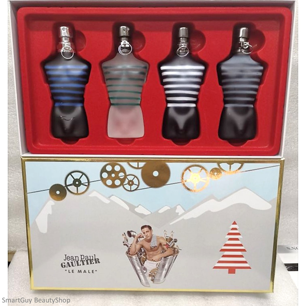 Jean Paul Le Male Set Mini Gift Set 4x25ml ชุดเซ็ตน้ำหอมสำหรับผู้ชายกลิ่นหอมสุดคลาสสิคหรูหรามีระดับสินค้านำเข้า