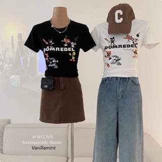 🔥 Lot3🔥  Cartoon tee เสื้อยืดแขนสั้นผ้าคัตตอล สกีนลายการตูน เนื้อผ้าดี ใส่สบาย งานWGWE