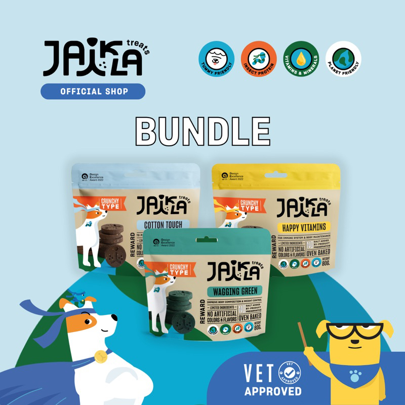 [Bundle] JAIKLA Treats ขนมสุนัขเพื่อสุขภาพจากโปรตีนแมลง