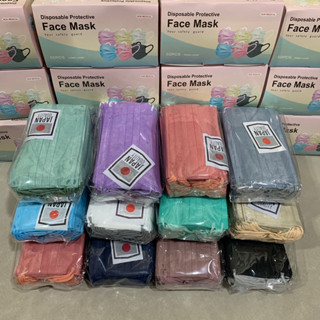 📮พร้อมส่ง📦 CARTOON MASK หน้ากากอนามัย สีพาสเทลลายการ์ตูน สาย2สี **ลายแบบสุ่ม