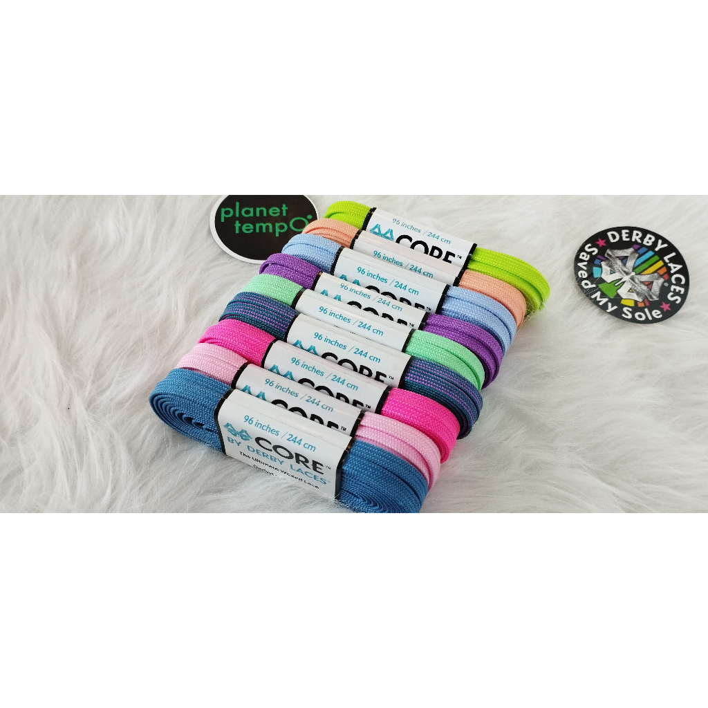 DERBY LACES (CORE Laces 6MM WIDE) 244cm Waxed Laces เชือกรองเท้า Roller Skates, Inline Skates, Figur