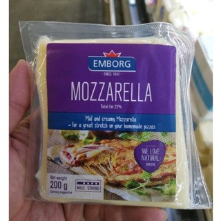 ecook มอซซาเรลล่า บล็อก ชีท emborg mozzarella block cheese 200g