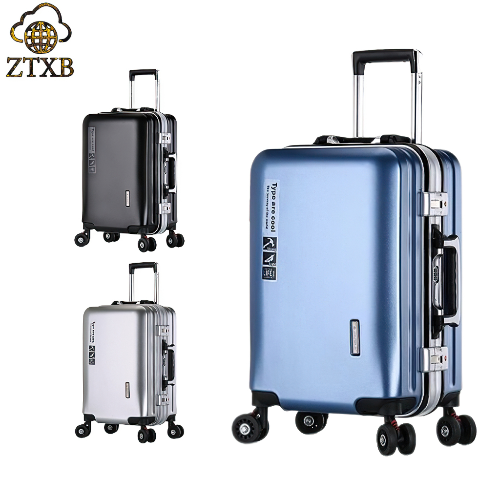 ZTXB กระเป๋าเดินทาง 20/24 นิ้ว วัสดุโครงอะลูมิเนียม แข็งแรง ทนทาน กระเป๋าเดินทางล้อลาก หมุนได้ 360 องศา จำเป็นสำหรับการเ