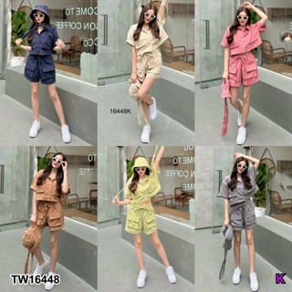 👗Pfashion [ส่งไว!!🚛] P16448 Set 3 ชิ้น เสื้อเชิ้ต + หมวกบักเกต + กางเกงขาสั้น