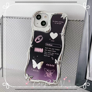 เคสไอโฟน iphone 11 14 Pro Max หวานเท่ ผีเสื้อ ขอบครีม ป้องกันการตก เคส iphone 12 13 Pro Case for iPhone