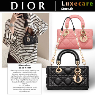 ดิออร์👜Dior LADY D-JOY SUPER MINI BAG Women/Shoulder Bag สุภาพสตรี/กระเป๋าสะพายไหล่/กระเป๋าใต้วงแขน/กระเป๋าสะพายข้าง