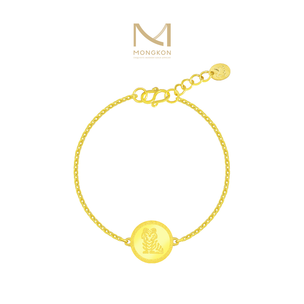 Mongkon Gold ทองคำแท้บริสุทธิ์สูง 96.5% สร้อยข้อมือ ครึ่งสลึง Round Zodiac