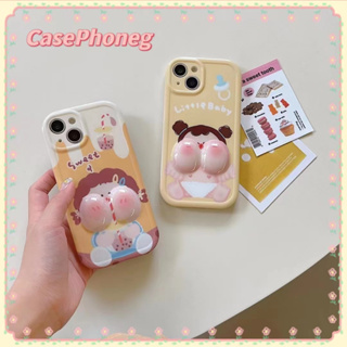 🍑CasePhoneg🍑สีเหลือง รุ่นคู่ การ์ตูน 11 14 pro max ป้องกันการหล่น ขอบเต็ม สไตล์ฤดูร้อน case for iPhone 12 13