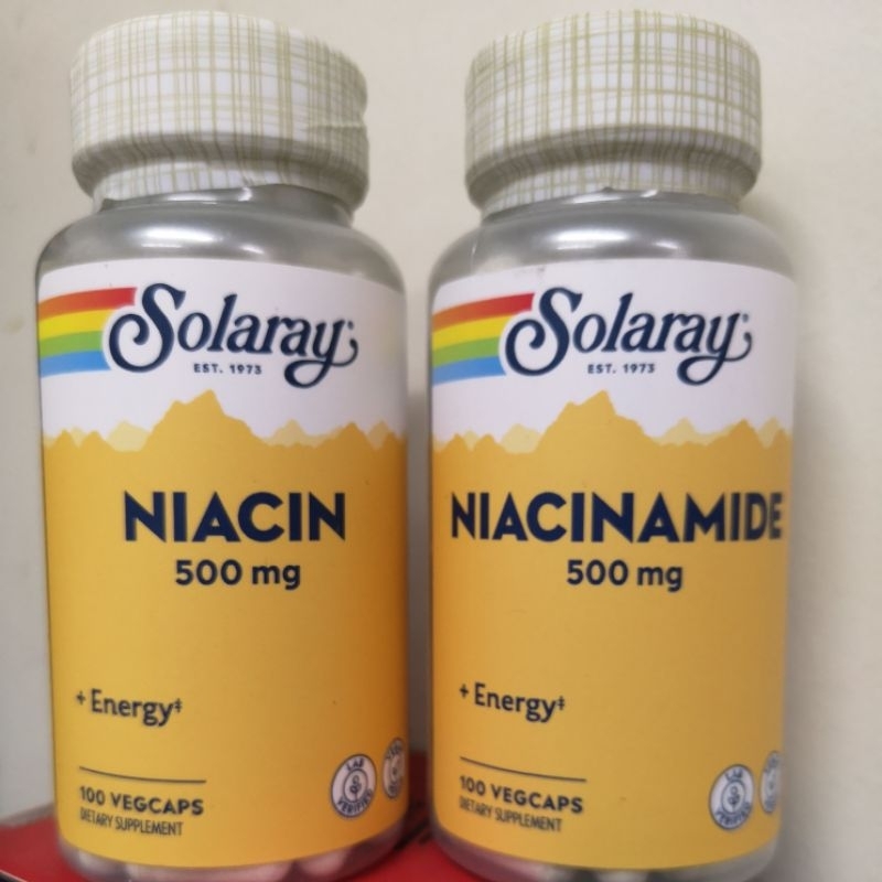 ไนอะซิน​ วิตามินบี3 Solaray Niacin​ 100​ mg​ Solaray Niacin 500 mg​ Solaray​ Niacinamide 500​ mg​ Na