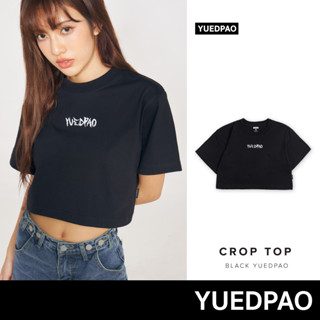 Yuedpao No.1 เสื้อยืดครอป ผ้าหนาทรงสวย ยับยากรีดง่าย รับประกันไม่ย้วย 2 ปี เสื้อ Crop Black yuedpao