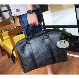 U.S OUTLET coach  แท้   Mens Printed Tote Travel Bag กระเป๋าสะพายข้าง กระเป๋าเดินทาง ความจุขนาดใหญ่พิเศ  23207